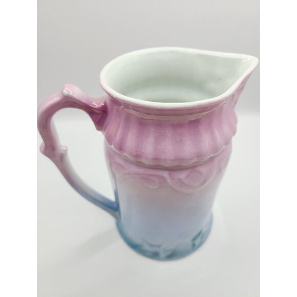 Antique 1920's Bavaria Lusterware RCW German Purple Blue Iridescent Milk Pitcher - Picture 4 of 11